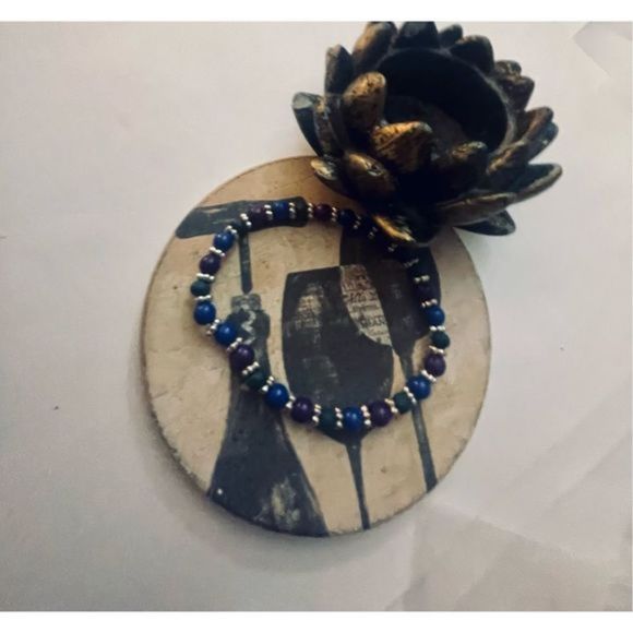 CUTE HAND-MADE BLUE BEADED BRACELET - Picture 5 of 5